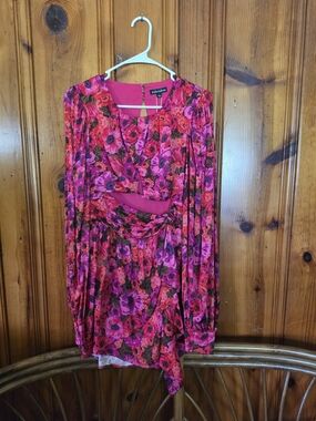 For Love & Lemons Pink and Fuchsia Floral Dress